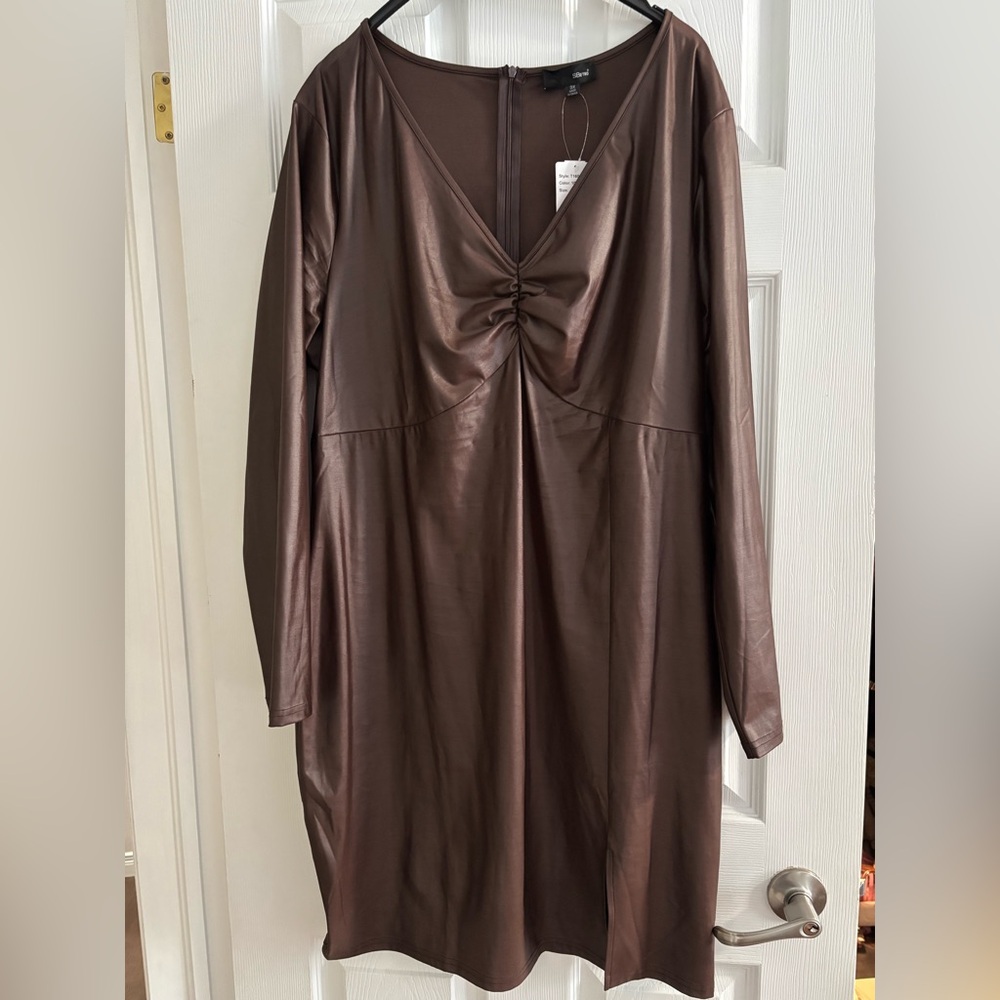 BNWT SUZANNE BETRO FAUX LEATHER LOOK DRESS SIZE 3XL